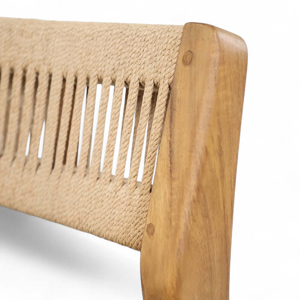 Teak Dining Chair with integrated loom weaving