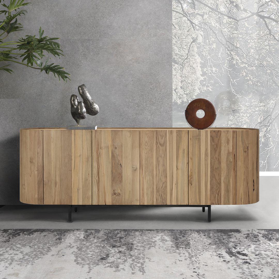 KUNO CURVED BUFFET SIDEBOARD WITH 4 DOORS