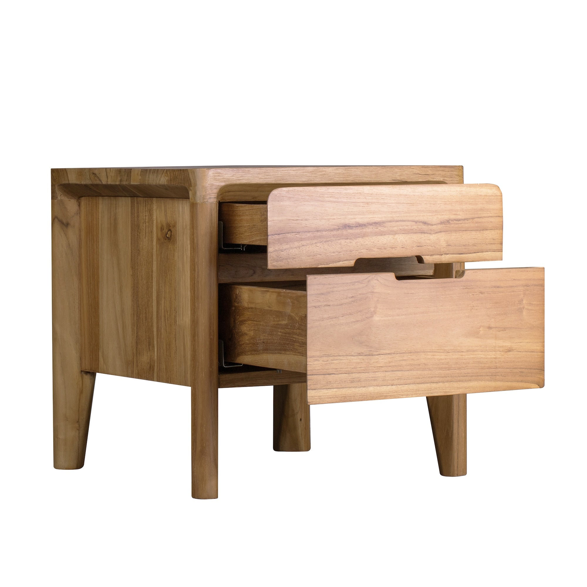 GLIDE BEDSIDE TABLE WITH 2 DRAWERS