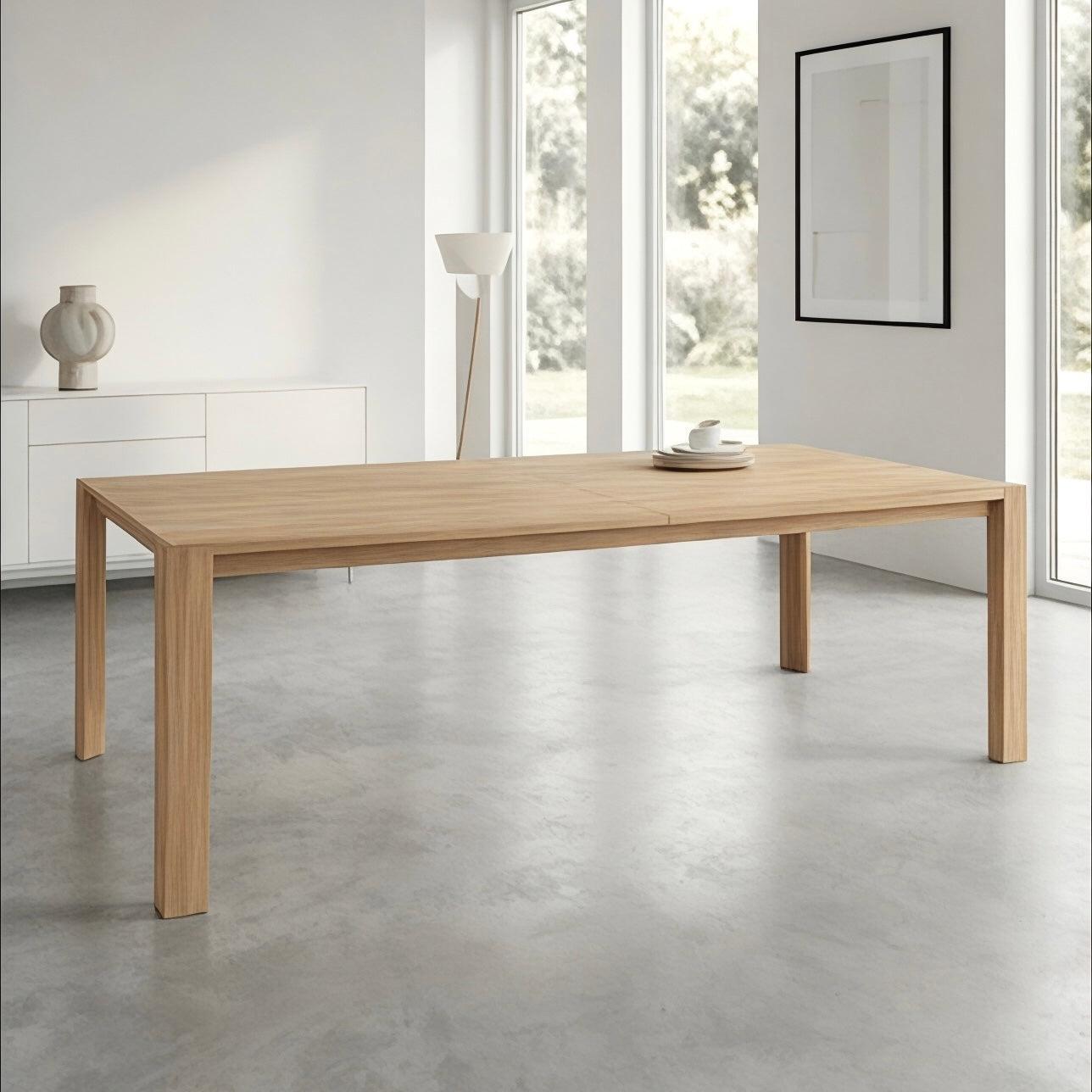 Talia teak dining table with butterfly extension closed