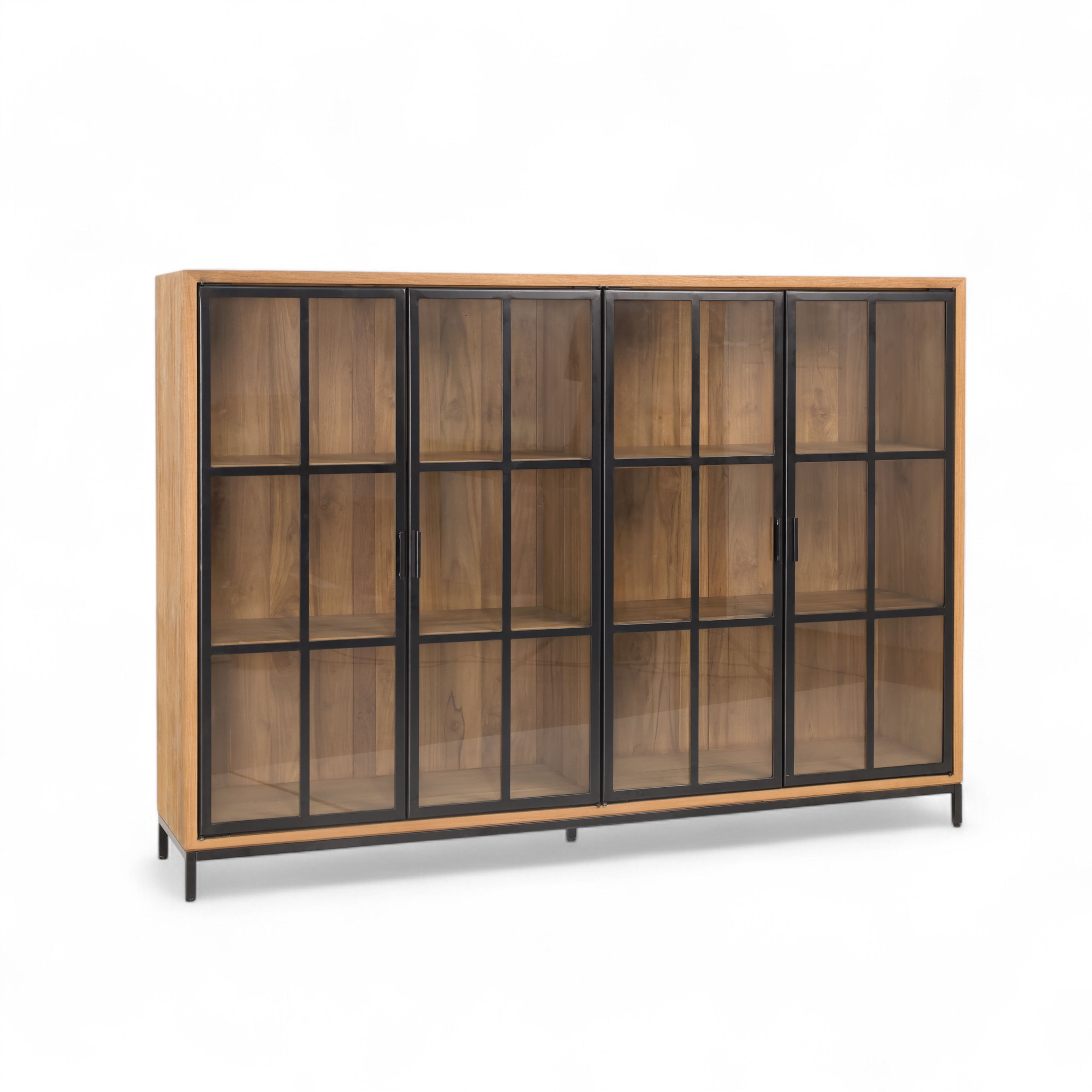 Display Cabinet 4 Glass Doors Recycled Teak | Jiwa