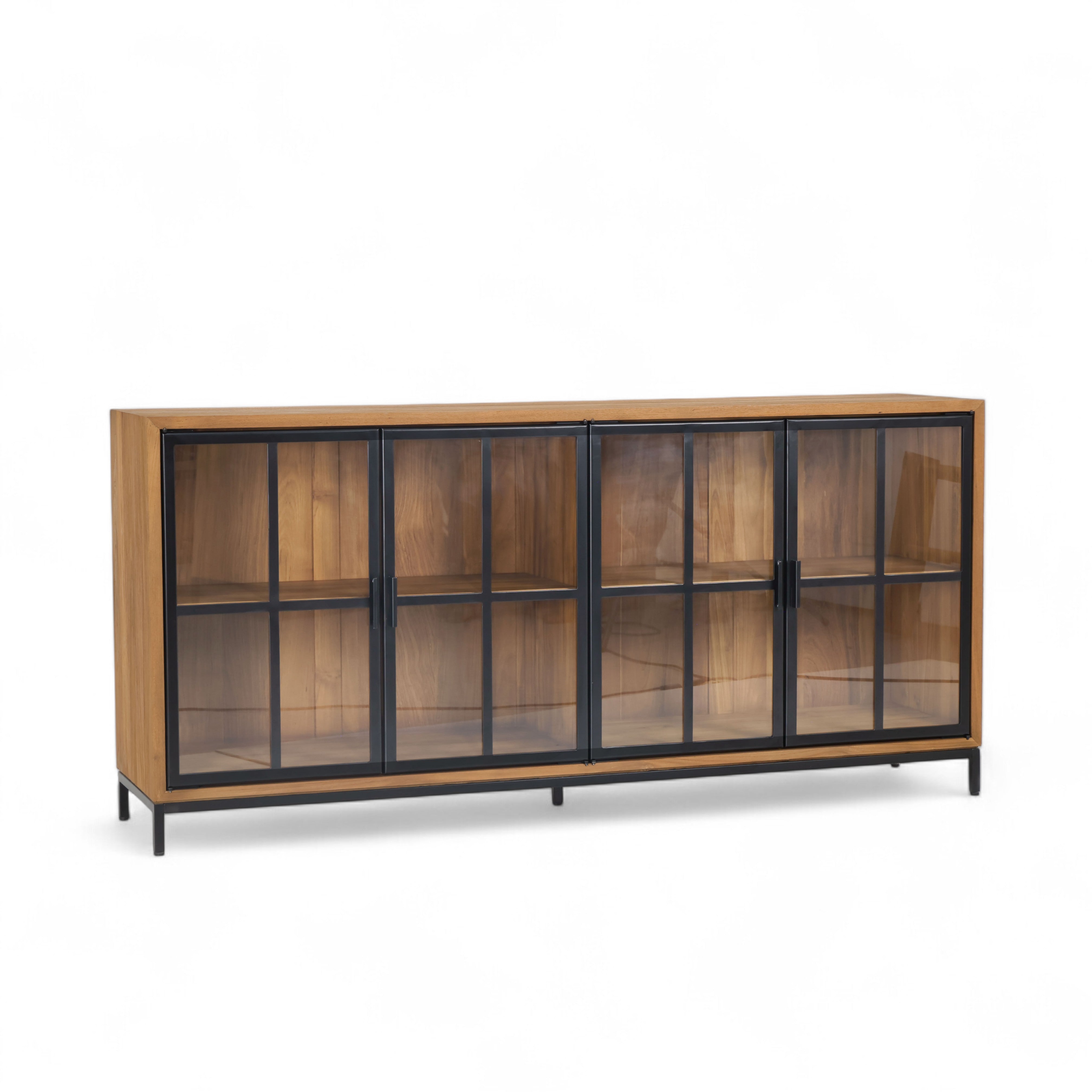 Buffet Sideboard With 4 Glass Doors Recycled Teak | Jiwa