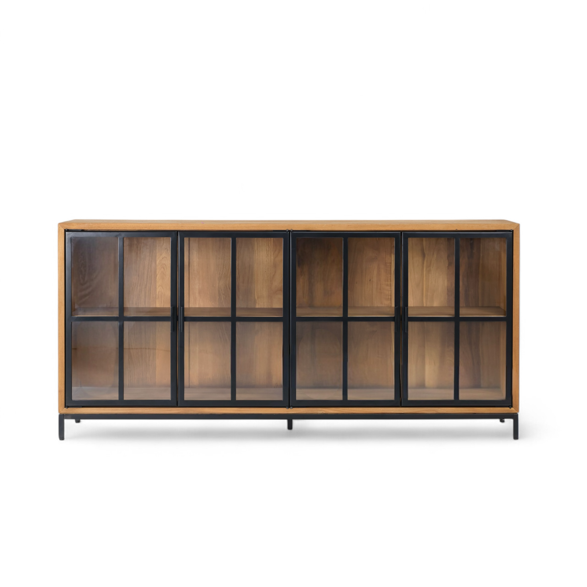 Buffet Sideboard With 4 Glass Doors Recycled Teak | Jiwa