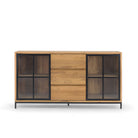 Buffet Sideboard With 3 Drawers and 2 Glass Doors Recycled Teak | Jiwa
