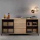 JIWA BUFFET SIDEBOARD WITH 3 DRAWERS AND 2 GLASS DOORS