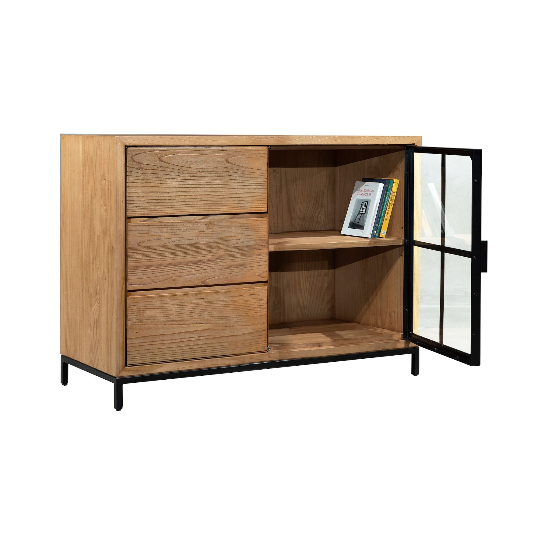 JIWA BUFFET SIDEBOARD WITH 3 DRAWERS AND 1 GLASS DOOR