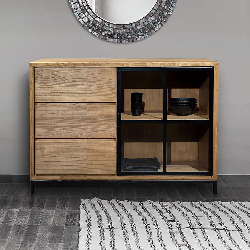 JIWA BUFFET SIDEBOARD WITH 3 DRAWERS AND 1 GLASS DOOR