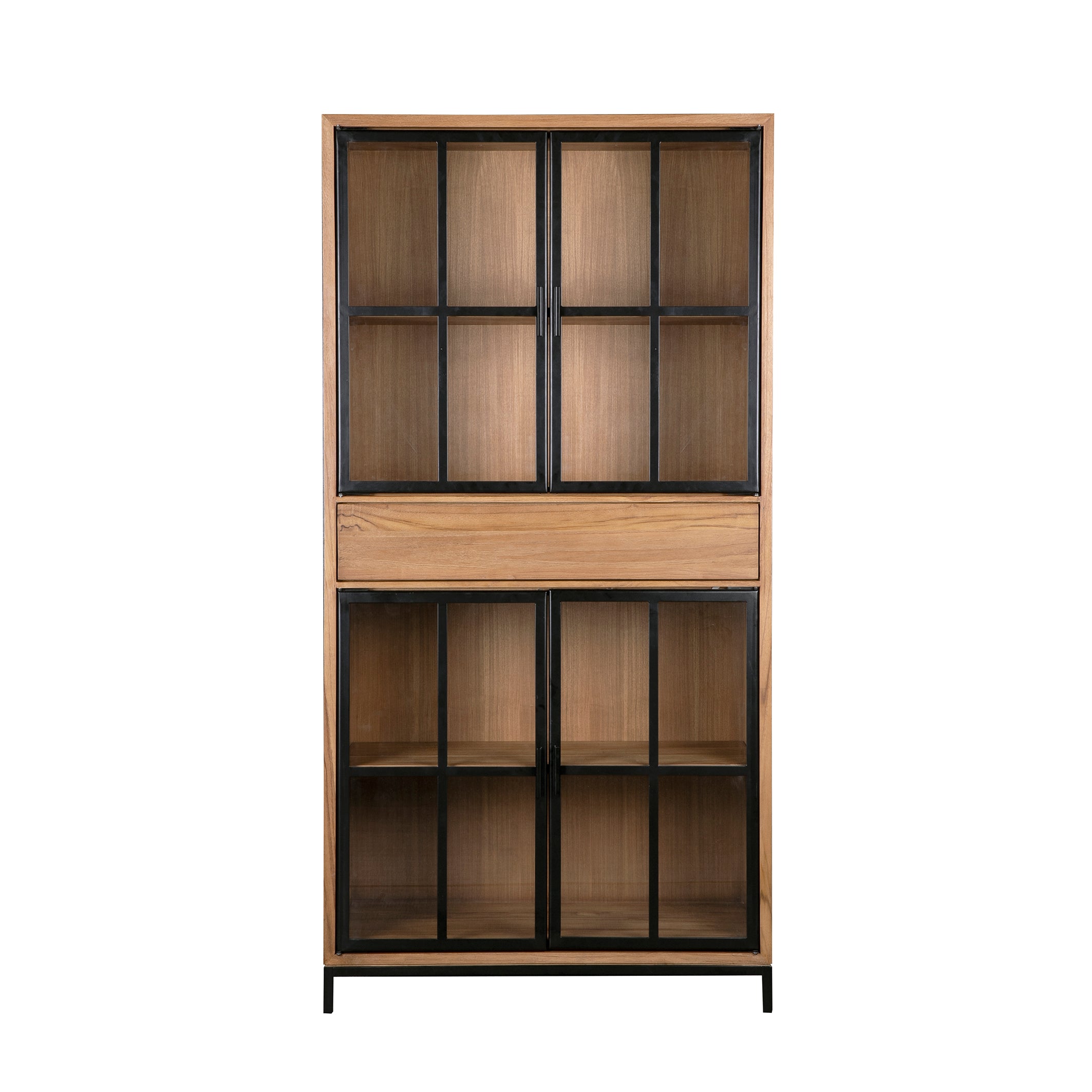 JIWA DISPLAY CABINET - 4 GLASS DOORS AND DRAWER