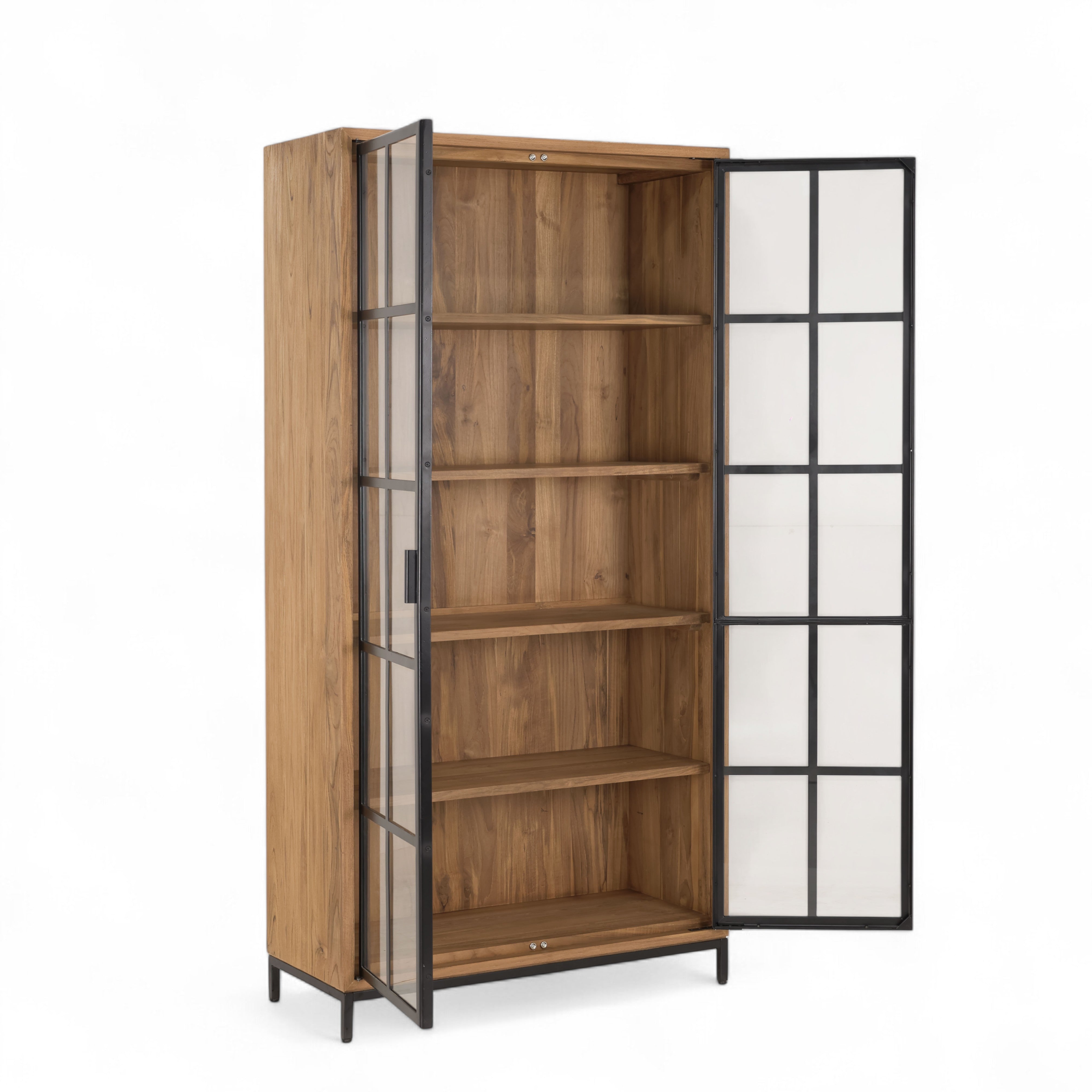 Display Cabinet 2 Glass Doors Recycled Teak | JIwa