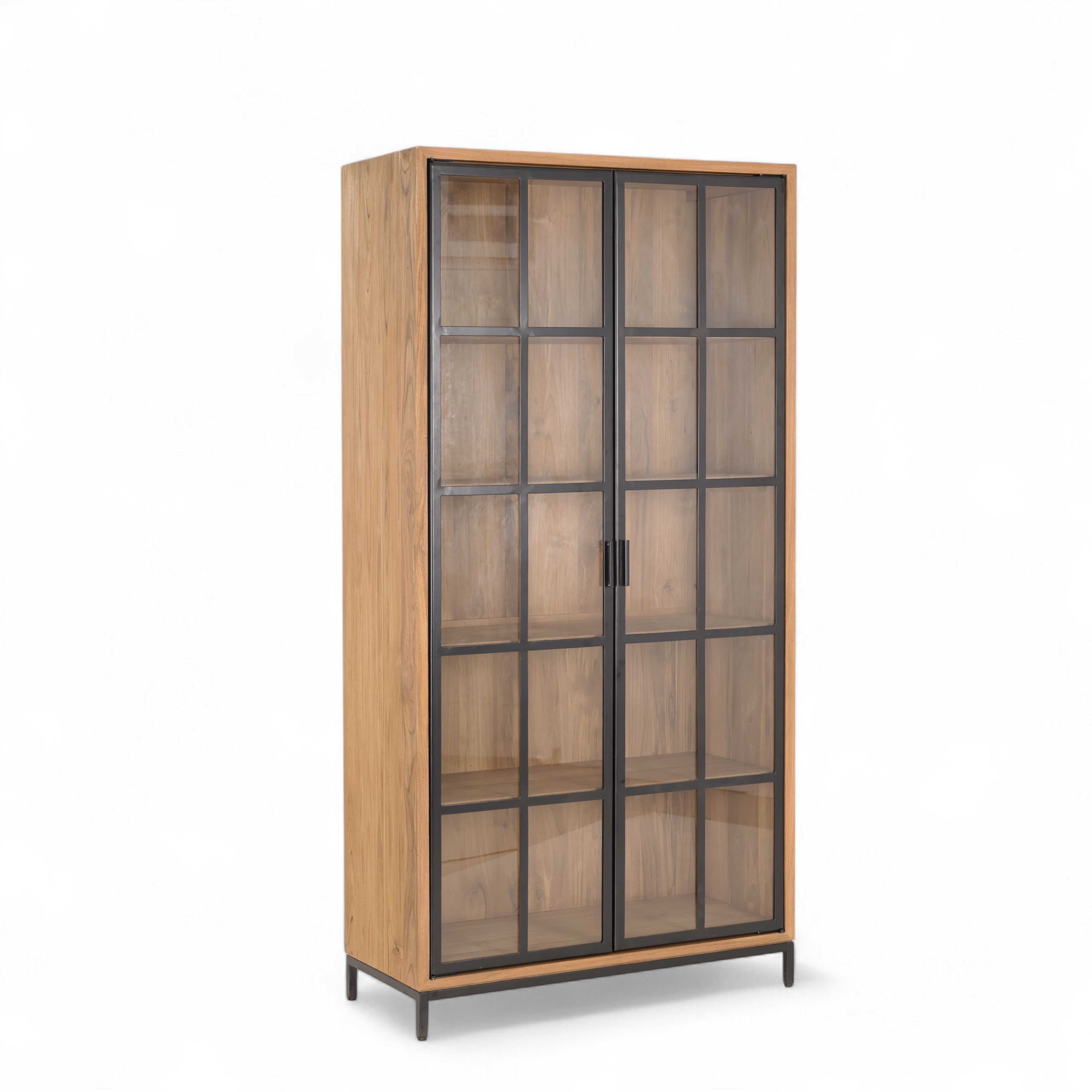 Display Cabinet 2 Glass Doors Recycled Teak | JIwa