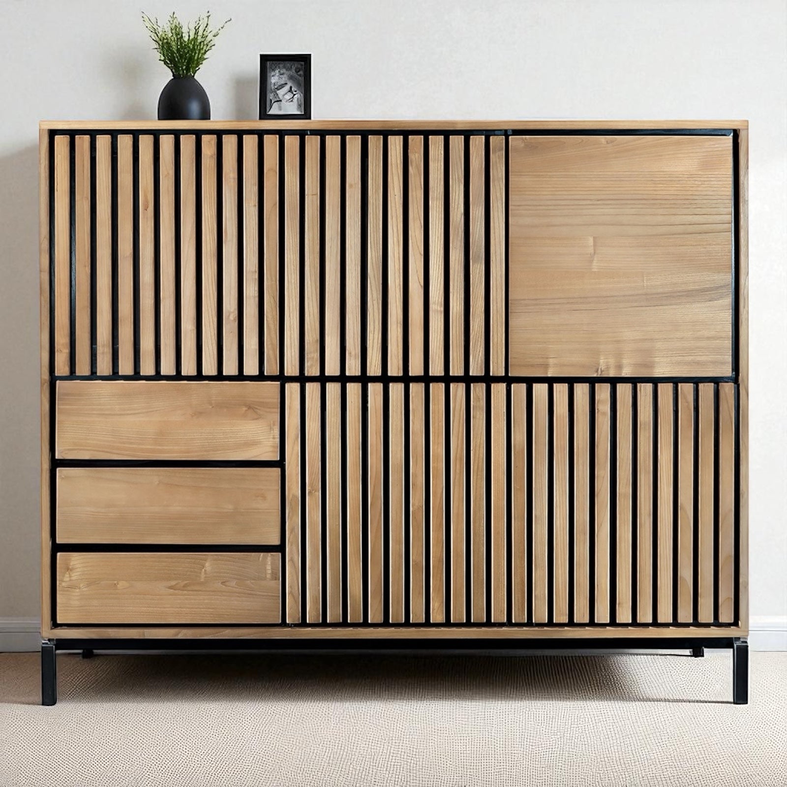 Lines Highboard Tall Storage Cabinet