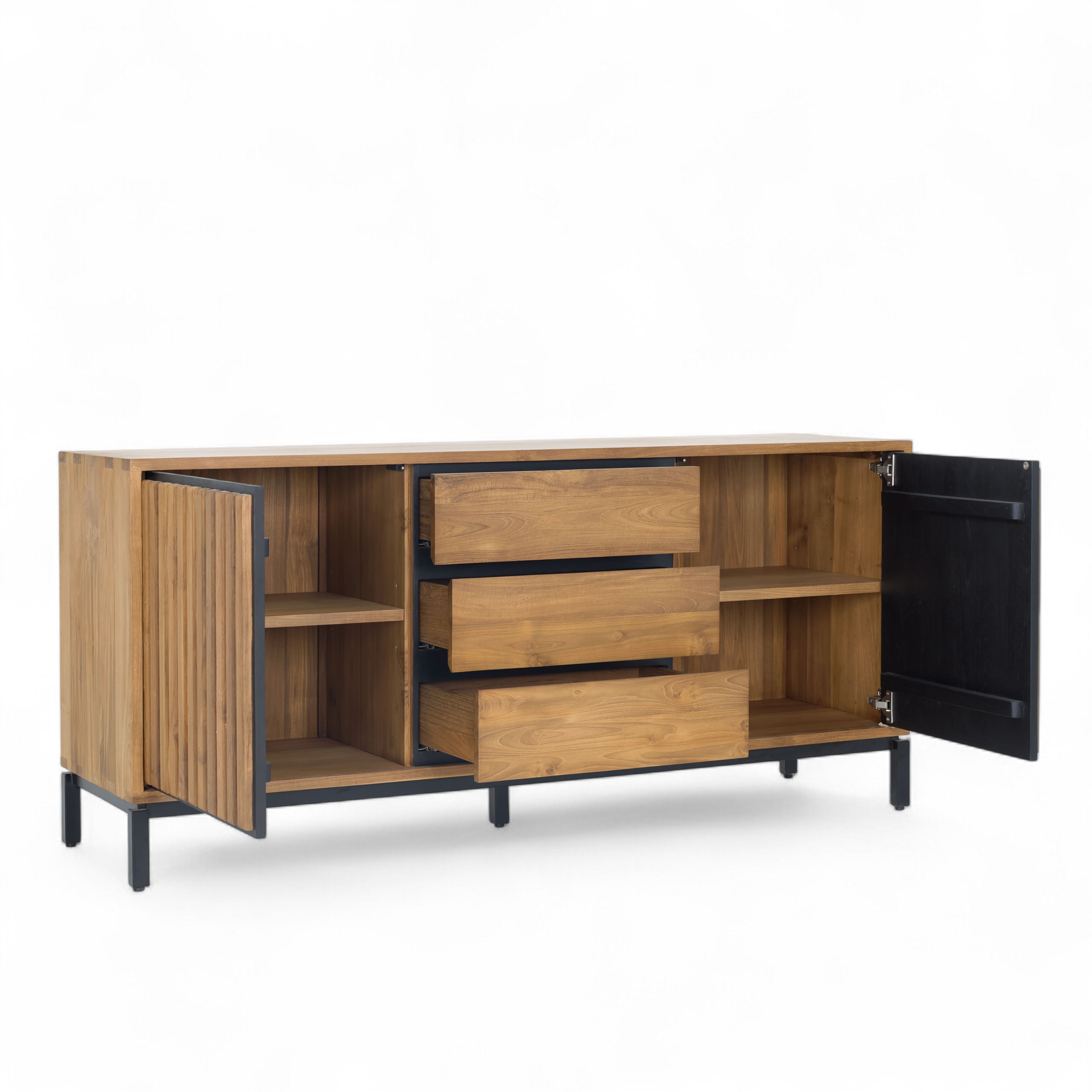 Buffet Sideboard Centre Drawers Recycled Teak | Lines