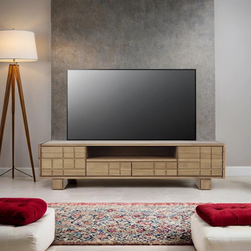 MONDRIAN ENTERTAINMENT UNIT WITH 2 DRAWERS AND 2 DOORS