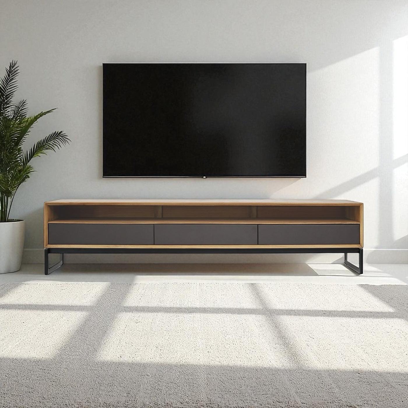 Entertainment Unit Lowline With 3 Drawers Recycled Teak | Citra