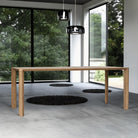 Glide reclaimed teak dining table