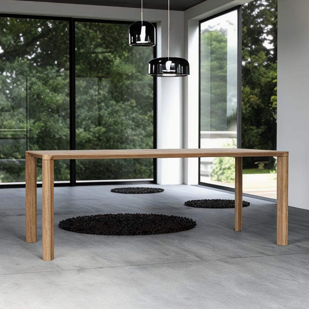 Glide reclaimed teak dining table