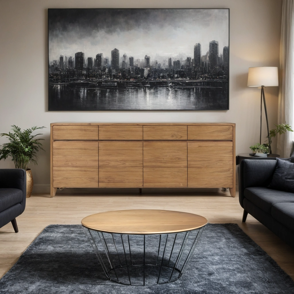 GLIDE BUFFET SIDEBOARD WITH 4 DRAWERS AND 4 DOORS