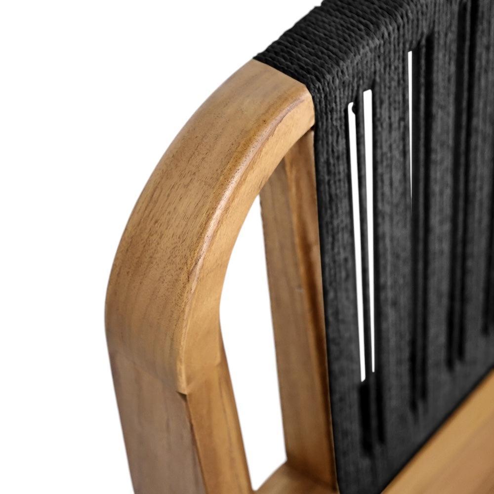 King & Queen Beds Recycled Teak Frame Black Loom Headboard | Glide