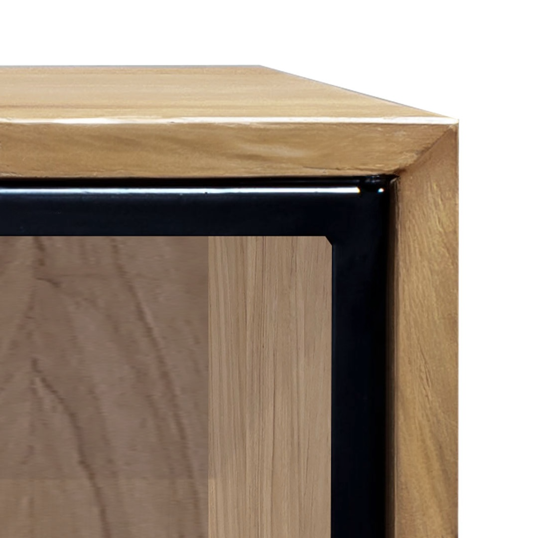 Buffet & Hutch 3 Drawers 6 Glass Doors  Recycled Teak | Jiwa