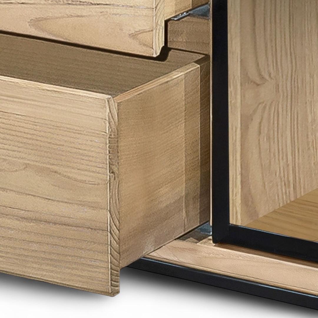 Buffet & Hutch 3 Drawers 6 Glass Doors Recycled Teak | Jiwa