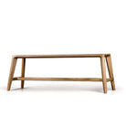 Sustainable Glide Dining Bench made from recycled teak, showcasing modern design and natural wood grain.
