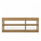 Mila Solid Teak Lowline Bookcase With Drawers